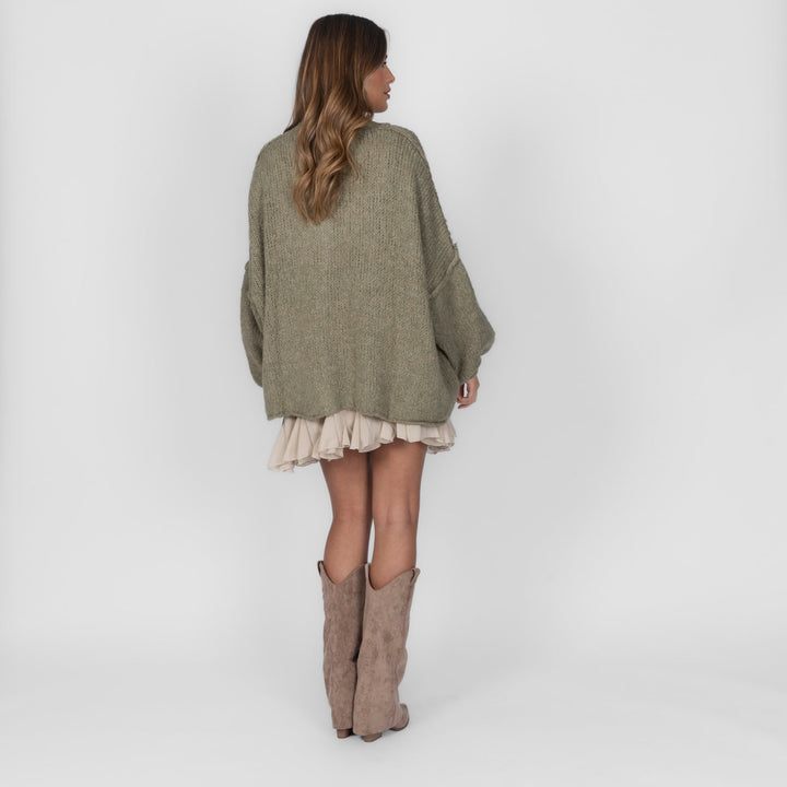 Kardigan oversize z kołnierzykiem “CozyGlam”