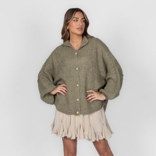 Kardigan oversize z kołnierzykiem “CozyGlam”