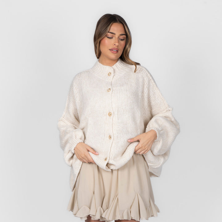 Kardigan oversize z kołnierzykiem “CozyGlam”