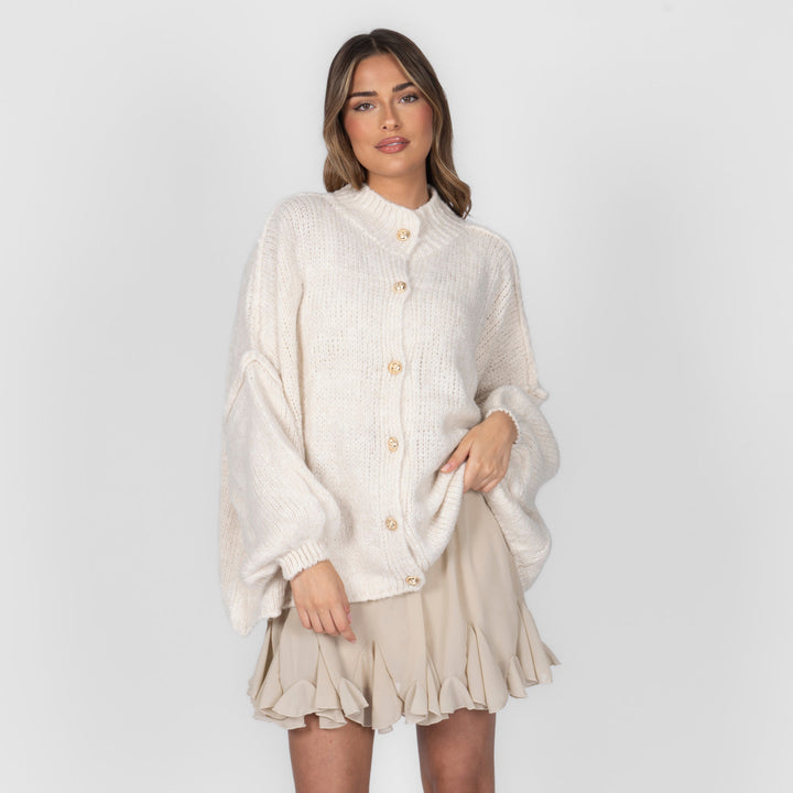 Kardigan oversize z kołnierzykiem “CozyGlam”