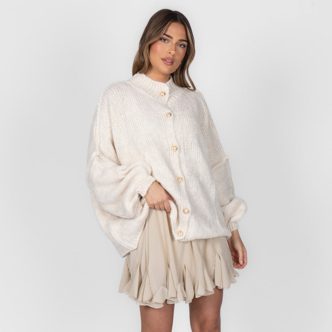 Kardigan oversize z kołnierzykiem “CozyGlam”
