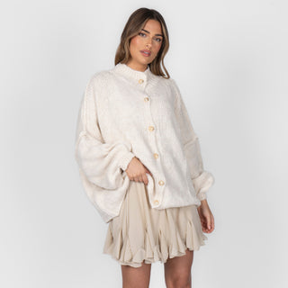 Kardigan oversize z kołnierzykiem “CozyGlam”