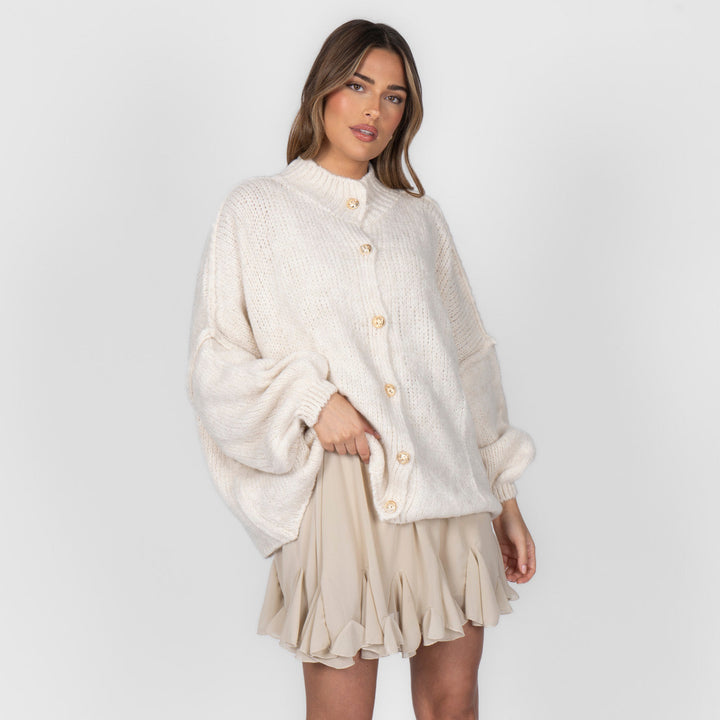 Kardigan oversize z kołnierzykiem “CozyGlam”