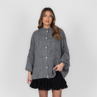 Kardigan oversize z kołnierzykiem “CozyGlam”