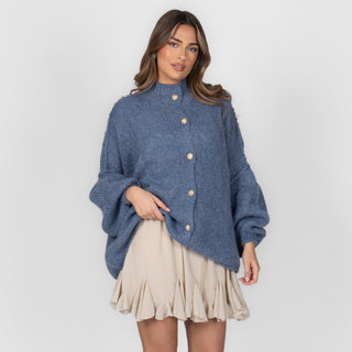 Kardigan oversize z kołnierzykiem “CozyGlam”