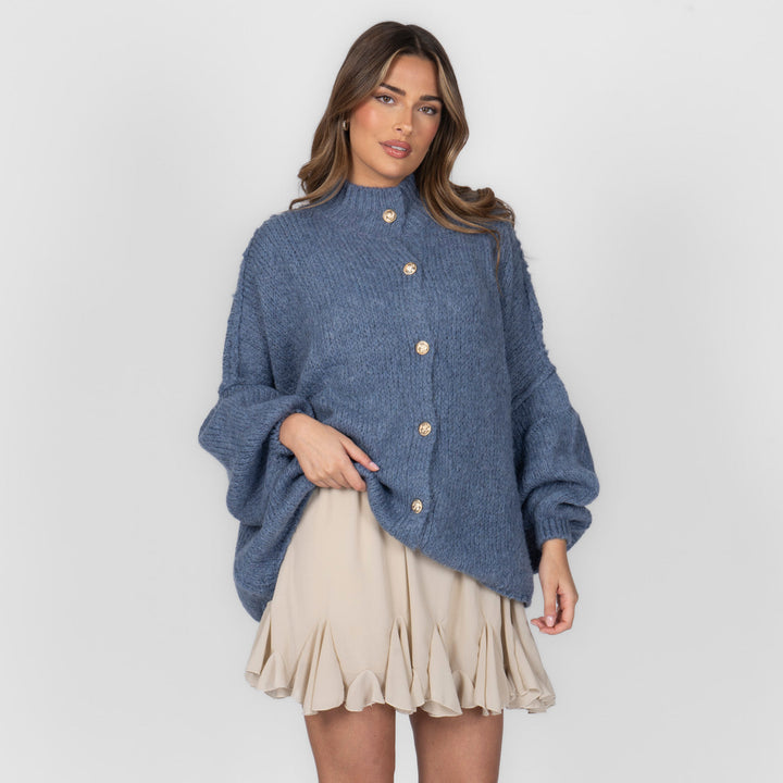 Kardigan oversize z kołnierzykiem “CozyGlam”