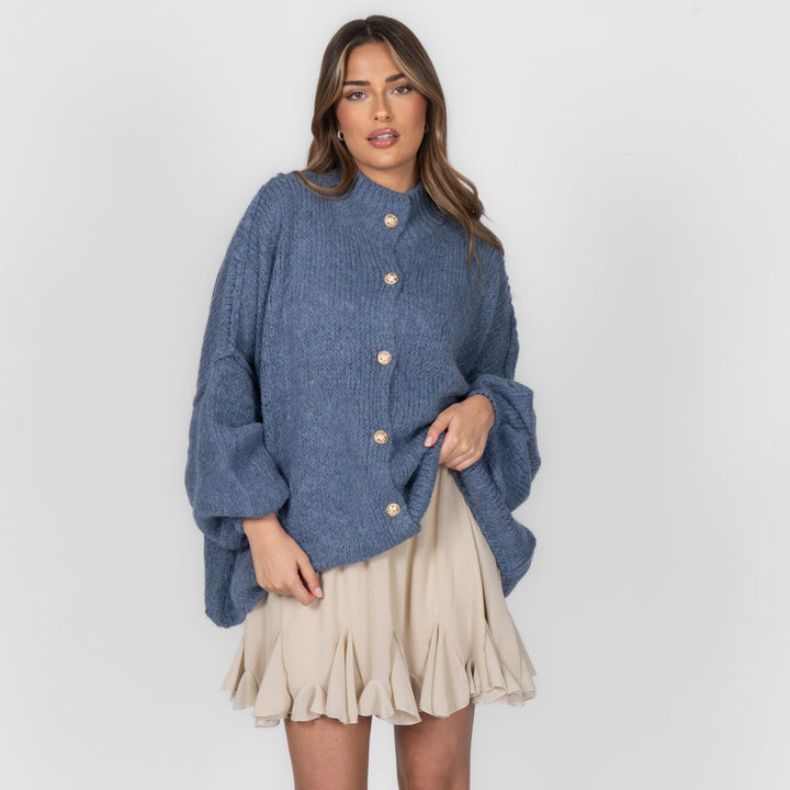 Kardigan oversize z kołnierzykiem “CozyGlam”