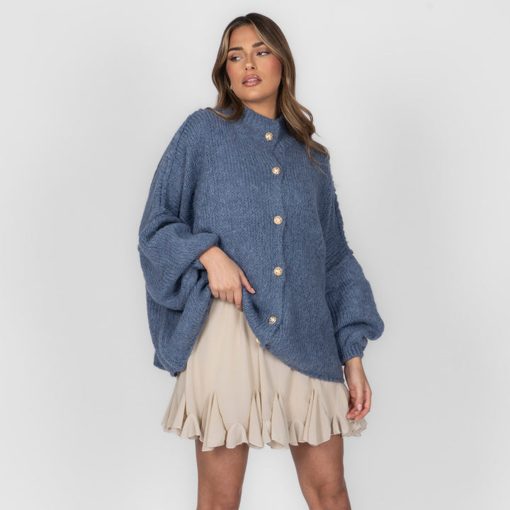 Kardigan oversize z kołnierzykiem “CozyGlam”