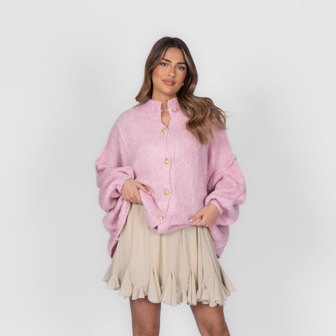 Kardigan oversize z kołnierzykiem “CozyGlam”