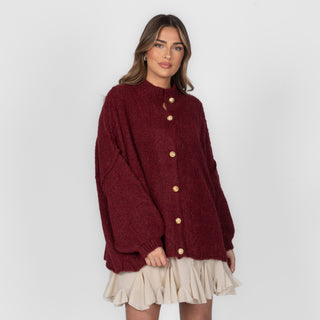 Kardigan oversize z kołnierzykiem “CozyGlam”