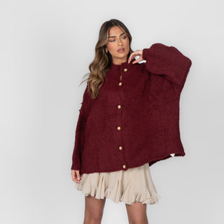 Kardigan oversize z kołnierzykiem “CozyGlam”