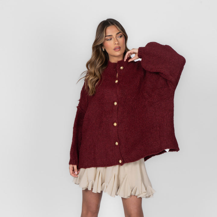 Kardigan oversize z kołnierzykiem “CozyGlam”