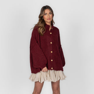 Kardigan oversize z kołnierzykiem “CozyGlam”