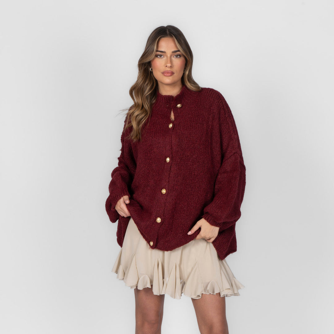 Kardigan oversize z kołnierzykiem “CozyGlam”