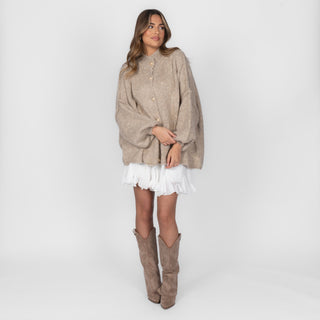 Kardigan oversize z kołnierzykiem “CozyGlam”
