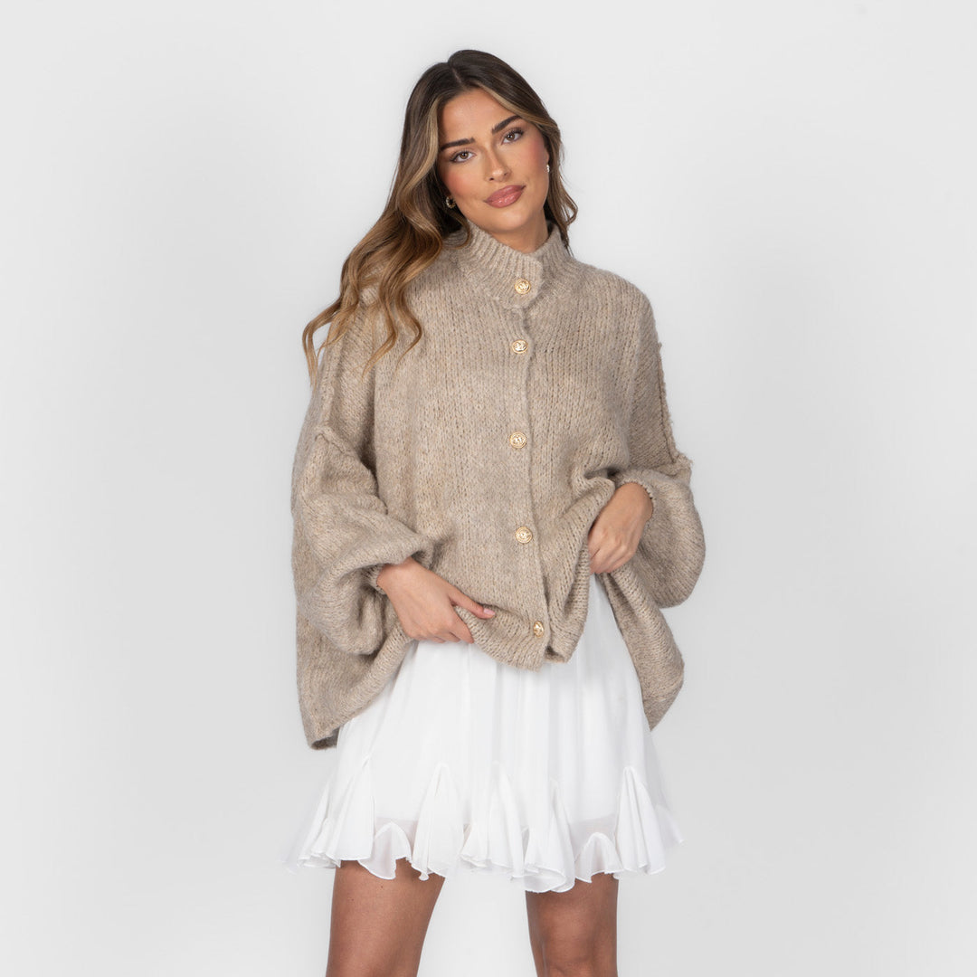 Kardigan oversize z kołnierzykiem “CozyGlam”