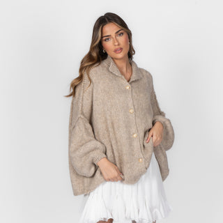 Kardigan oversize z kołnierzykiem “CozyGlam”