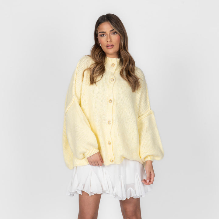 Kardigan oversize z kołnierzykiem “CozyGlam”