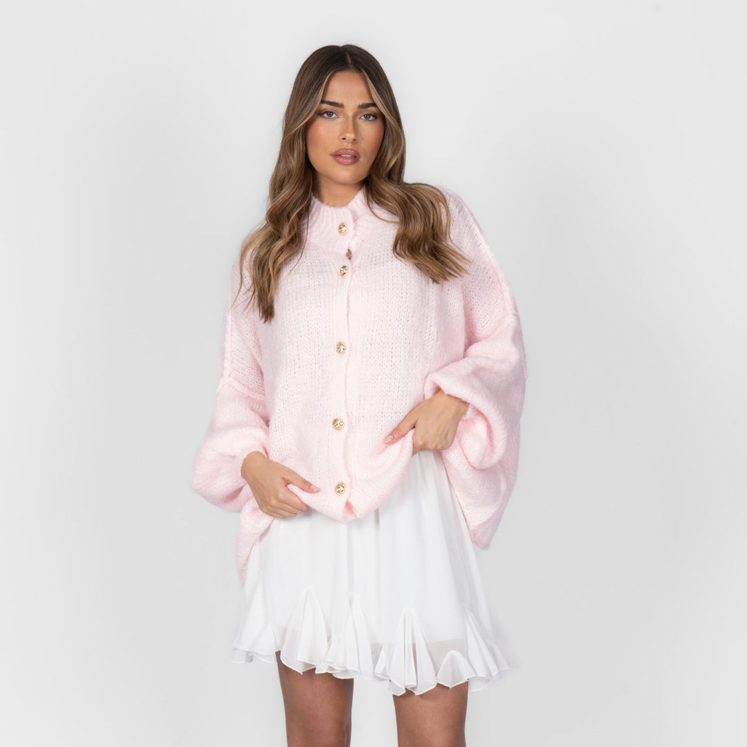 Kardigan oversize z kołnierzykiem “CozyGlam”