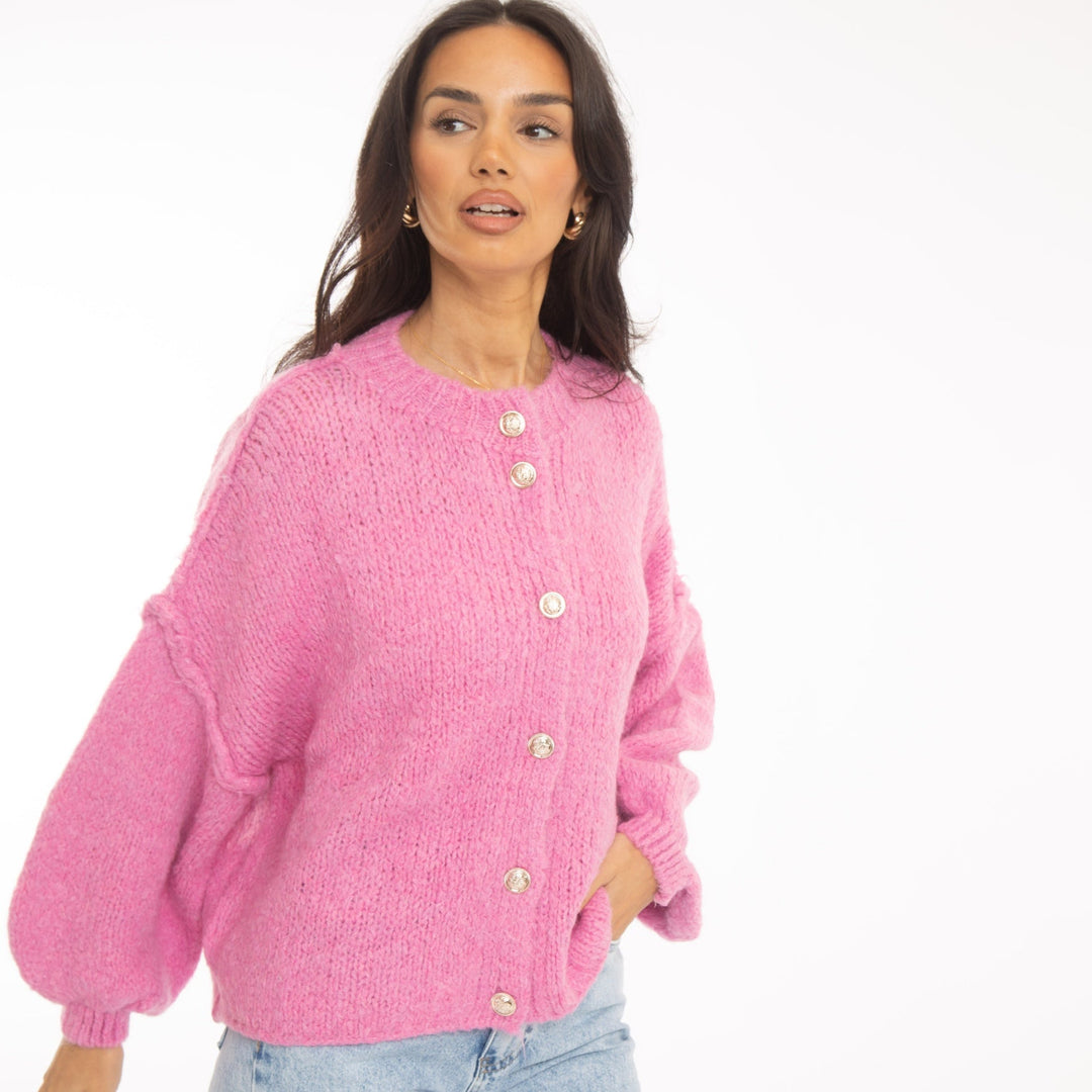 Krótki oversize’owy kardigan “CozyGlam”
