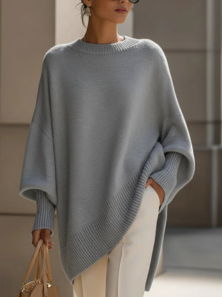 Agnes | Sweter oversize z drapowaniem i szerokim dekoltem