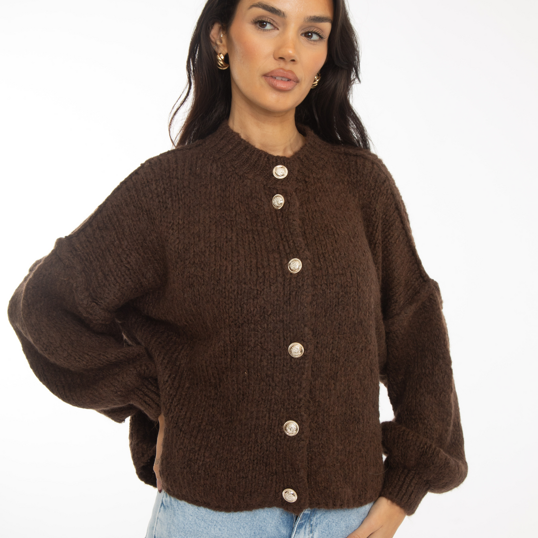 Krótki oversize’owy kardigan “CozyGlam”
