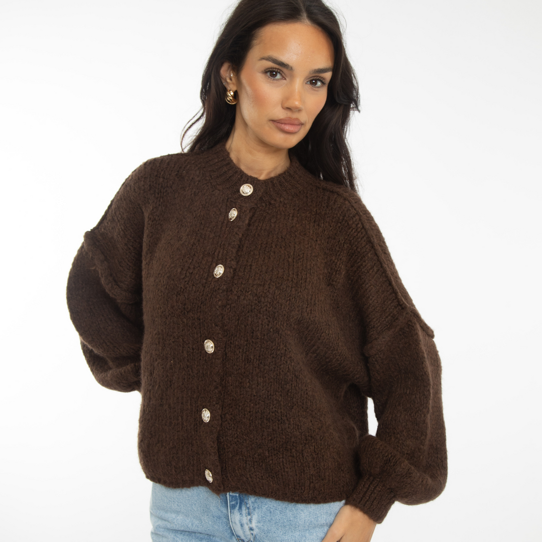 Krótki oversize’owy kardigan “CozyGlam”