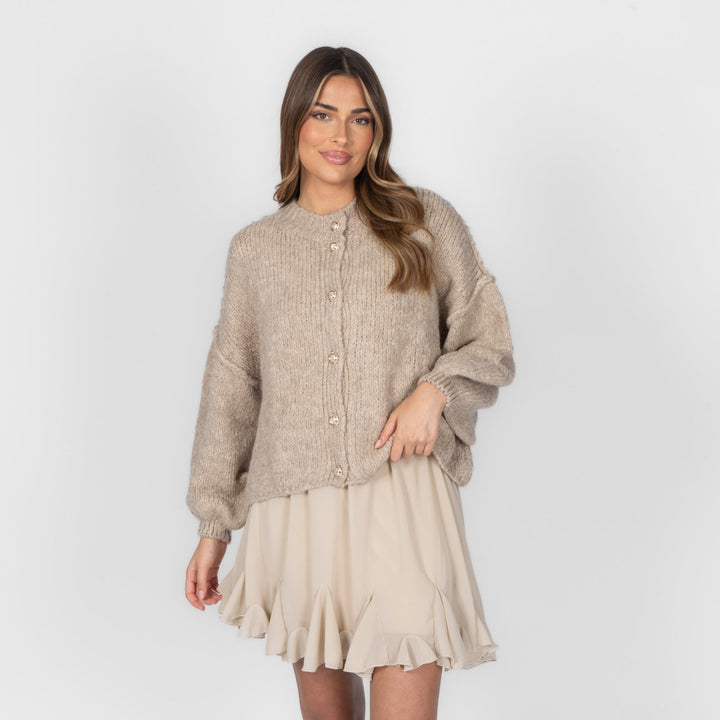 Krótki oversize’owy kardigan “CozyGlam”