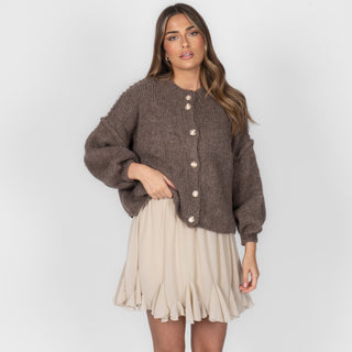 Krótki oversize’owy kardigan “CozyGlam”