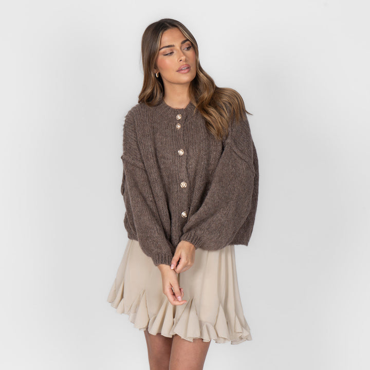 Krótki oversize’owy kardigan “CozyGlam”