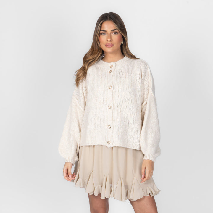 Krótki oversize’owy kardigan “CozyGlam”