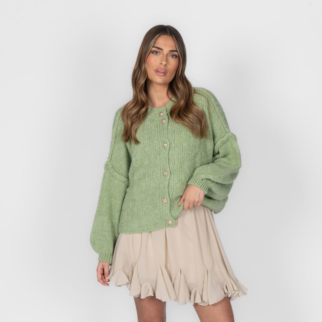 Krótki oversize’owy kardigan “CozyGlam”