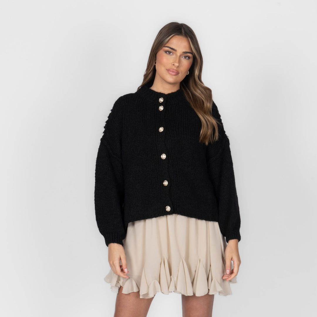 Krótki oversize’owy kardigan “CozyGlam”