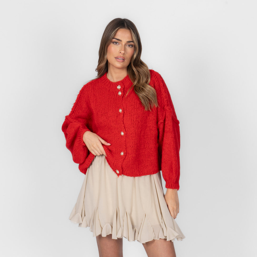 Krótki oversize’owy kardigan “CozyGlam”