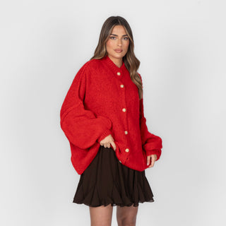 Kardigan oversize z kołnierzykiem “CozyGlam”