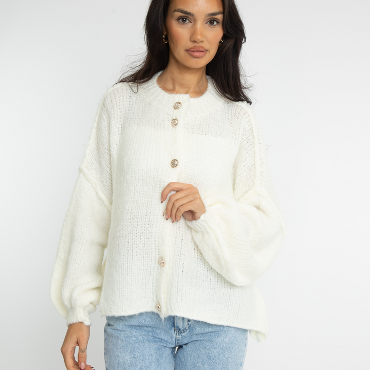 Krótki oversize’owy kardigan “CozyGlam”