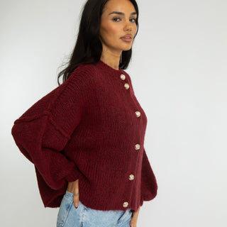 Krótki oversize’owy kardigan “CozyGlam”