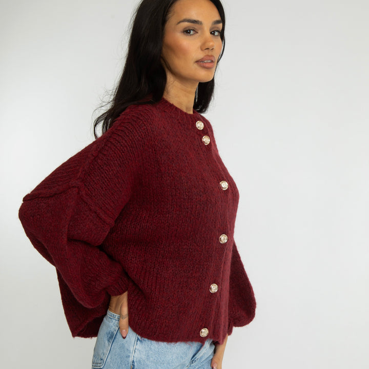 Krótki oversize’owy kardigan “CozyGlam”