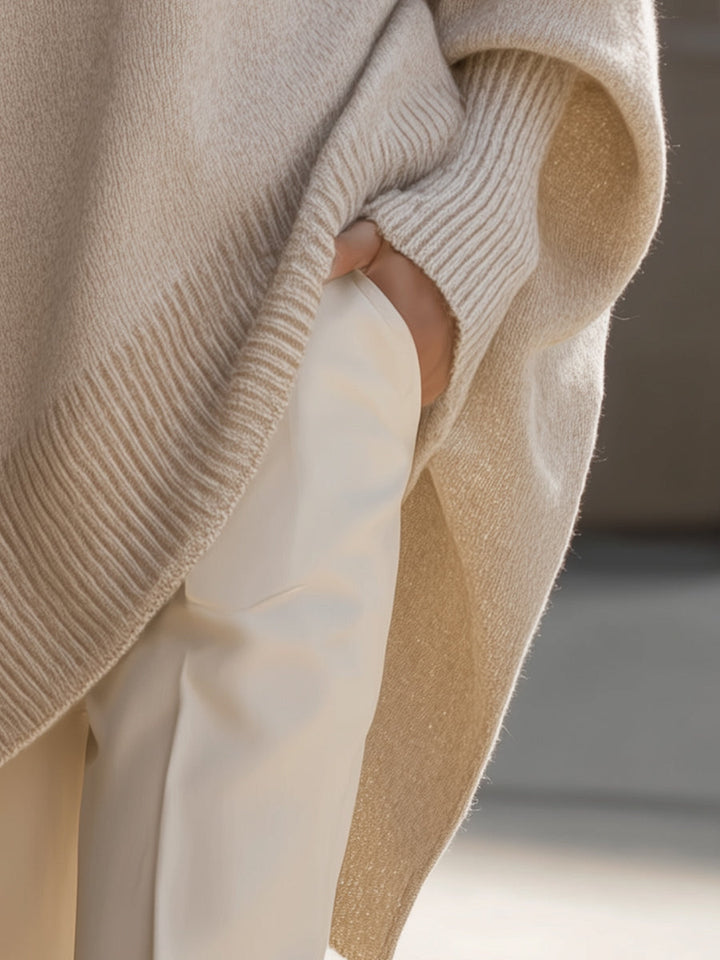 Agnes | Sweter oversize z drapowaniem i szerokim dekoltem