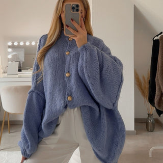 Kardigan oversize z kołnierzykiem “CozyGlam”