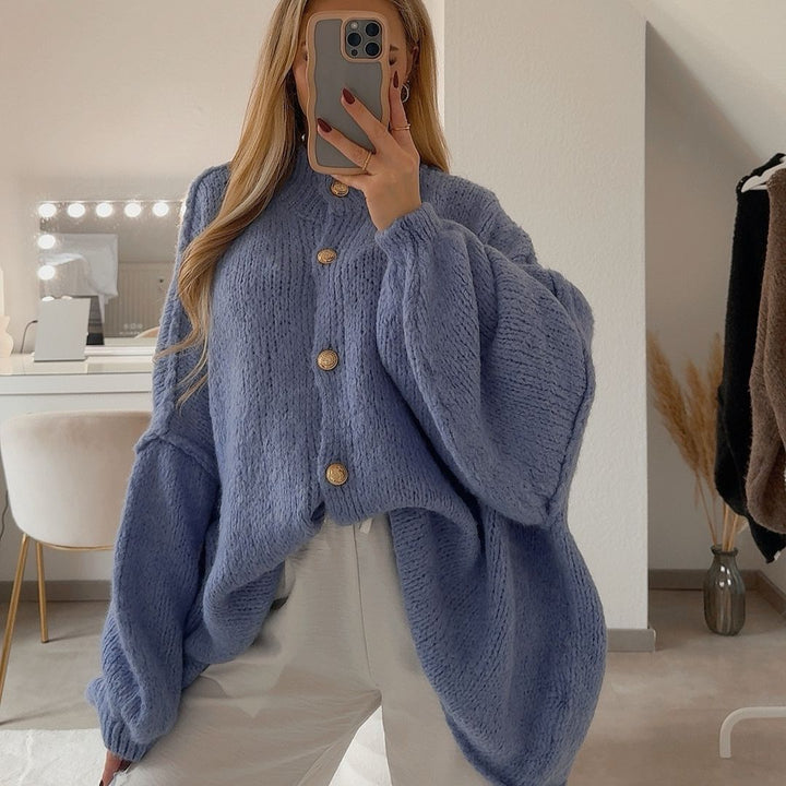 Kardigan oversize z kołnierzykiem “CozyGlam”