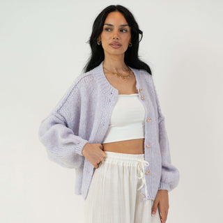 Krótki oversize’owy kardigan “CozyGlam”
