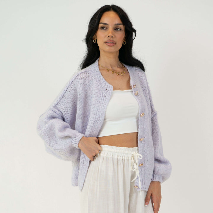 Krótki oversize’owy kardigan “CozyGlam”