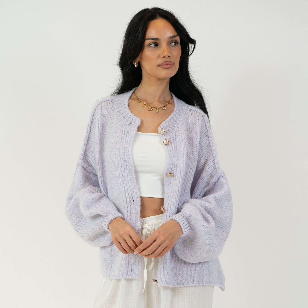Krótki oversize’owy kardigan “CozyGlam”