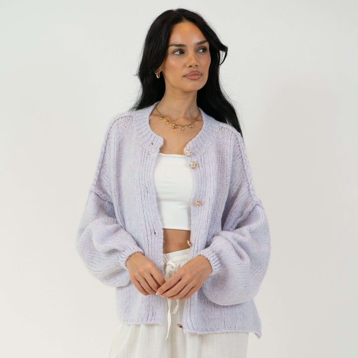 Krótki oversize’owy kardigan “CozyGlam”