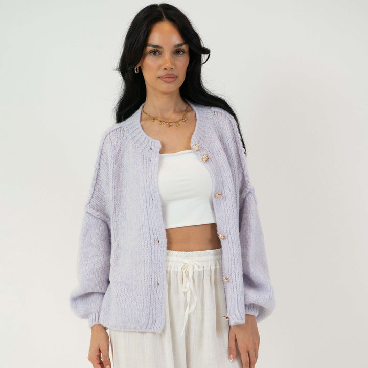 Krótki oversize’owy kardigan “CozyGlam”