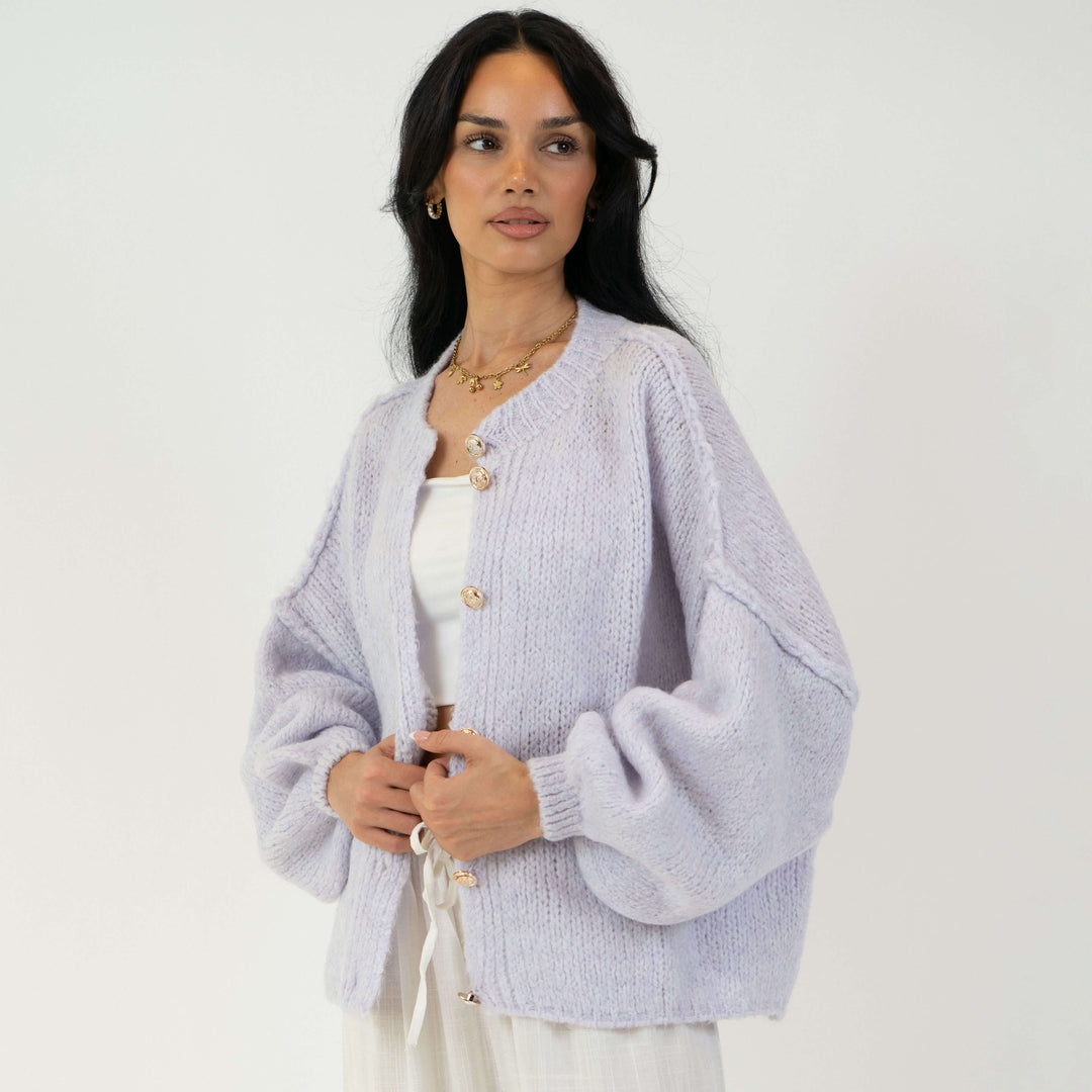 Krótki oversize’owy kardigan “CozyGlam”