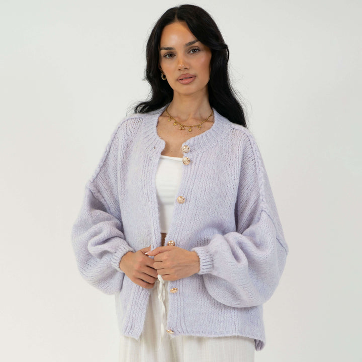 Krótki oversize’owy kardigan “CozyGlam”