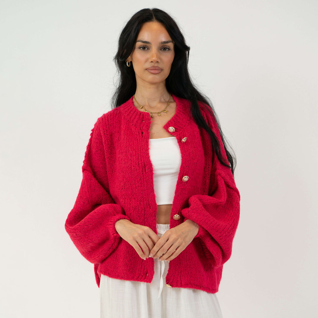 Krótki oversize’owy kardigan “CozyGlam”