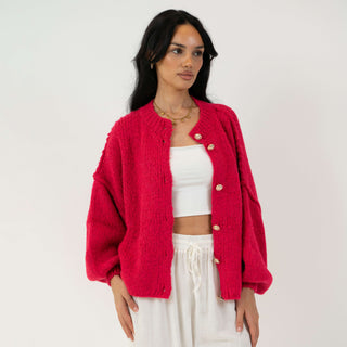 Krótki oversize’owy kardigan “CozyGlam”